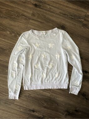 Wildfox Light Blue Star Crewneck Top